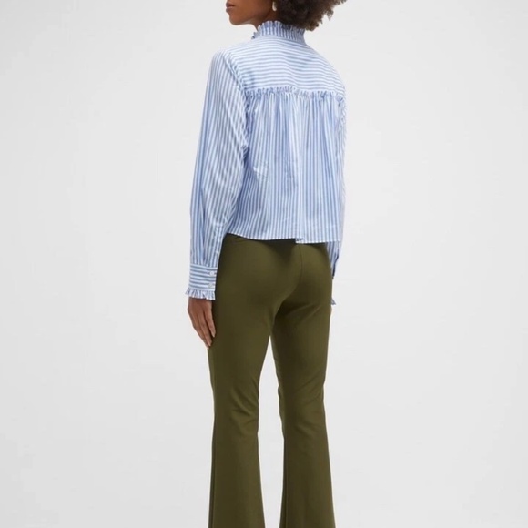 Veronica Beard Whitman Striped Button-Front Shirt Size 7 Paper Tag De-Label - Picture 2 of 8